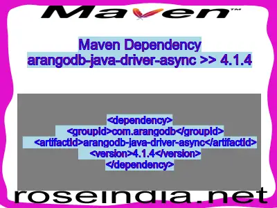 Maven dependency of arangodb-java-driver-async version 4.1.4