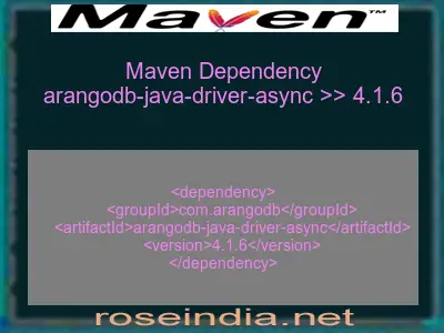 Maven dependency of arangodb-java-driver-async version 4.1.6