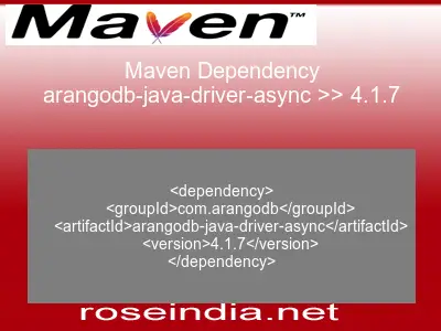 Maven dependency of arangodb-java-driver-async version 4.1.7