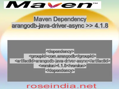 Maven dependency of arangodb-java-driver-async version 4.1.8