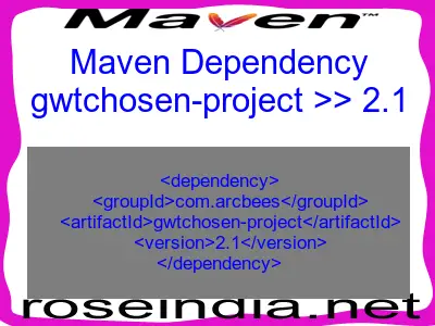 Maven dependency of gwtchosen-project version 2.1