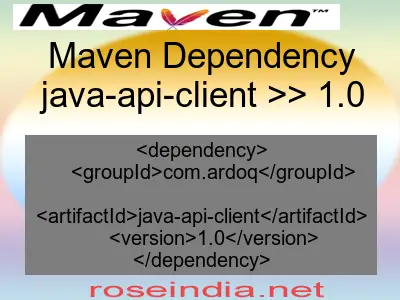 Maven dependency of java-api-client version 1.0