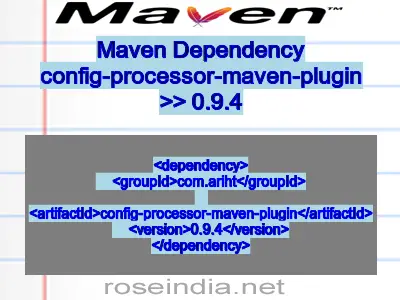 Maven dependency of config-processor-maven-plugin version 0.9.4