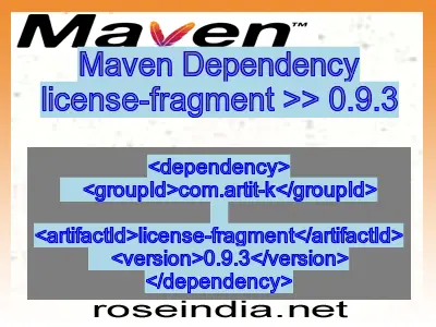 Maven dependency of license-fragment version 0.9.3