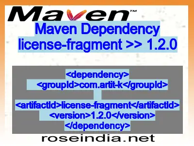 Maven dependency of license-fragment version 1.2.0