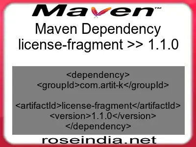 Maven dependency of license-fragment version 1.1.0