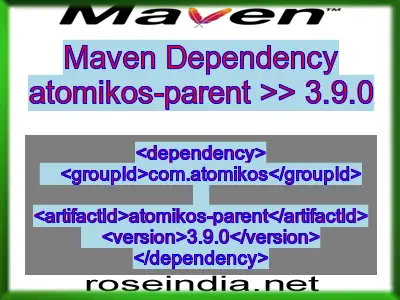 Maven dependency of atomikos-parent version 3.9.0