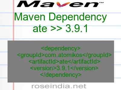 Maven dependency of ate version 3.9.1