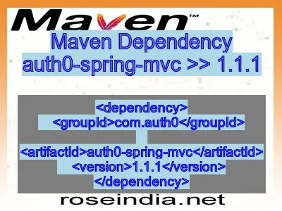 Maven dependency of auth0-spring-mvc version 1.1.1