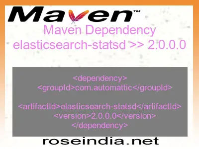 Maven dependency of elasticsearch-statsd version 2.0.0.0