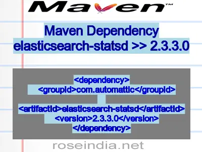 Maven dependency of elasticsearch-statsd version 2.3.3.0