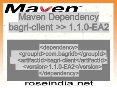 Maven dependency of bagri-client version 1.1.0-EA2