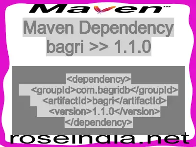 Maven dependency of bagri version 1.1.0