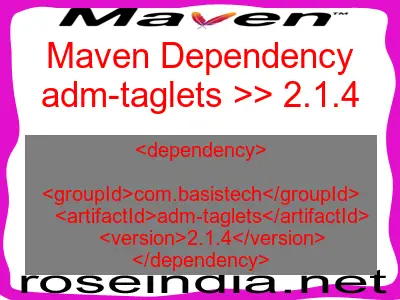 Maven dependency of adm-taglets version 2.1.4