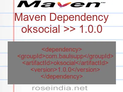 Maven dependency of oksocial version 1.0.0