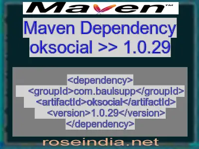 Maven dependency of oksocial version 1.0.29