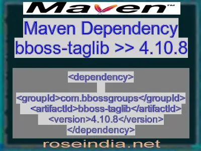 Maven dependency of bboss-taglib version 4.10.8