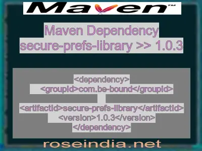 Maven dependency of secure-prefs-library version 1.0.3