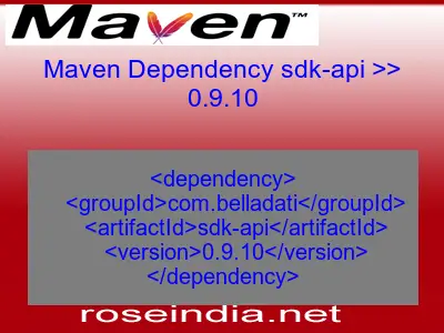 Maven dependency of sdk-api version 0.9.10