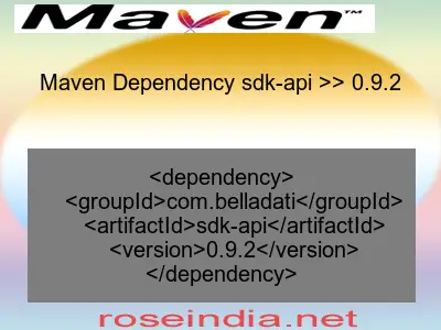 Maven dependency of sdk-api version 0.9.2