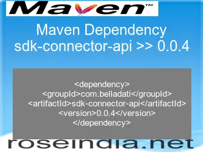 Maven dependency of sdk-connector-api version 0.0.4