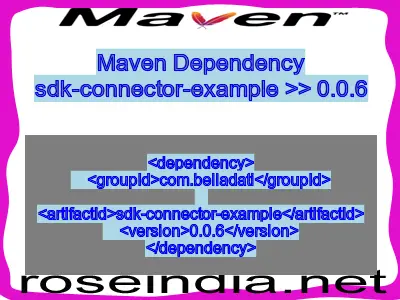 Maven dependency of sdk-connector-example version 0.0.6