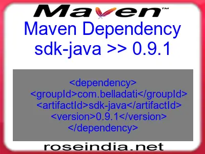 Maven dependency of sdk-java version 0.9.1