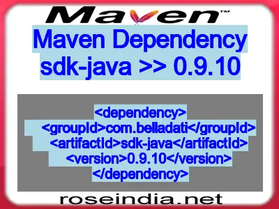 Maven dependency of sdk-java version 0.9.10