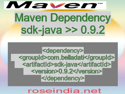 Maven dependency of sdk-java version 0.9.2