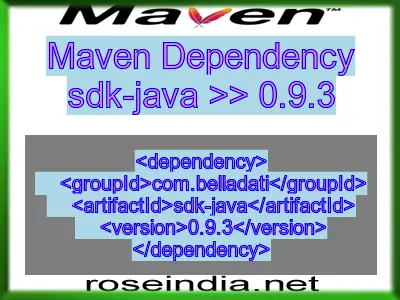 Maven dependency of sdk-java version 0.9.3