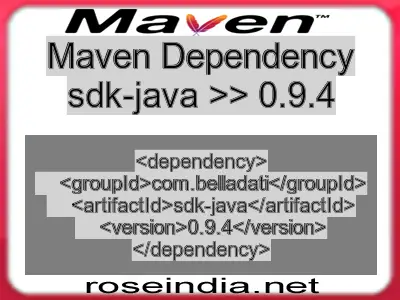 Maven dependency of sdk-java version 0.9.4