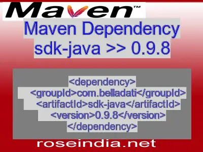 Maven dependency of sdk-java version 0.9.8