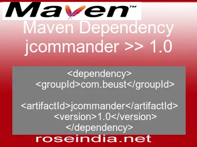 Maven dependency of jcommander version 1.0