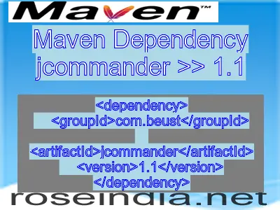 Maven dependency of jcommander version 1.1