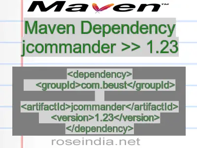Maven dependency of jcommander version 1.23