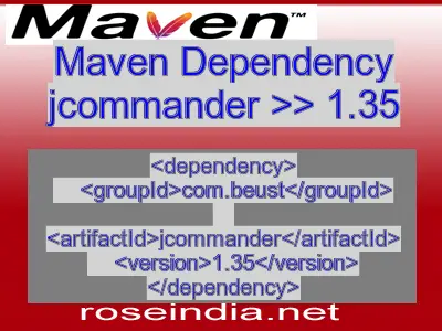 Maven dependency of jcommander version 1.35