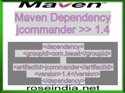 Maven dependency of jcommander version 1.4