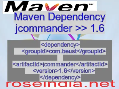 Maven dependency of jcommander version 1.6