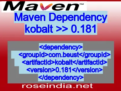 Maven dependency of kobalt version 0.181