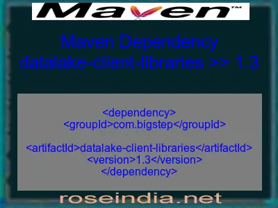 Maven dependency of datalake-client-libraries version 1.3