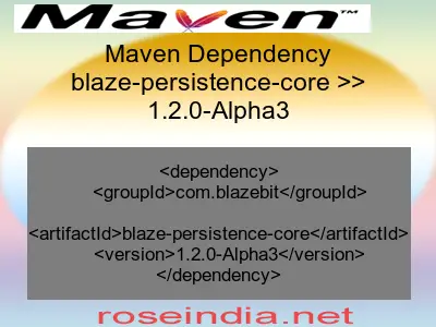 Maven dependency of blaze-persistence-core version 1.2.0-Alpha3