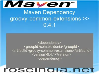 Maven dependency of groovy-common-extensions version 0.4.1