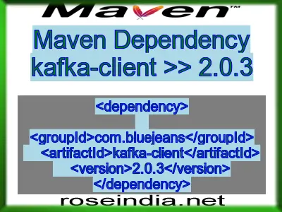 Maven dependency of kafka-client version 2.0.3