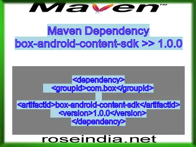 Maven dependency of box-android-content-sdk version 1.0.0