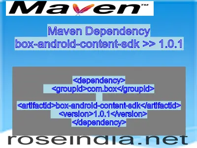 Maven dependency of box-android-content-sdk version 1.0.1