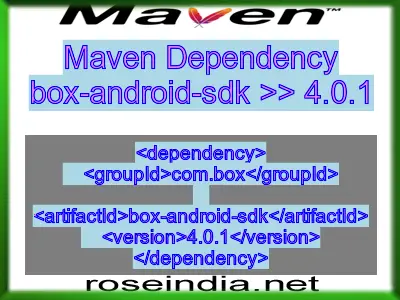 Maven dependency of box-android-sdk version 4.0.1