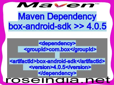 Maven dependency of box-android-sdk version 4.0.5