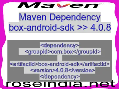 Maven dependency of box-android-sdk version 4.0.8