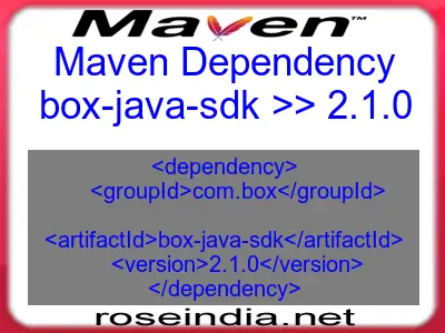 Maven dependency of box-java-sdk version 2.1.0