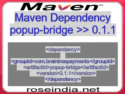 Maven dependency of popup-bridge version 0.1.1